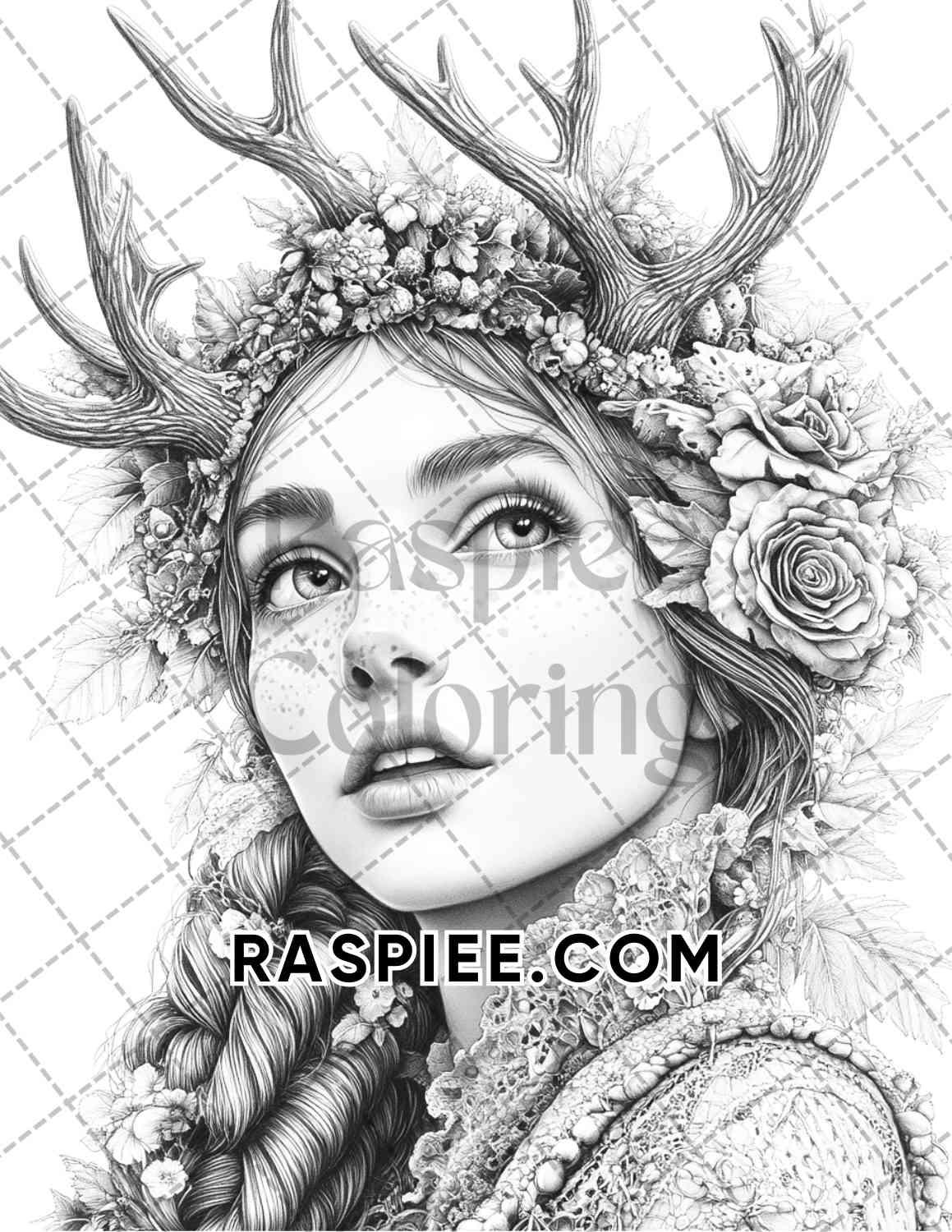 Enchanted Witches Adult Coloring Pages Printable PDF Instant Download