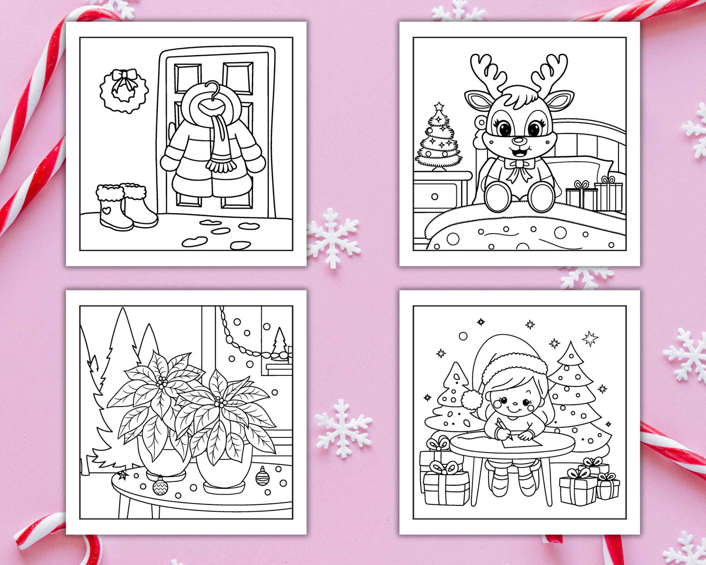 84 Bold and Easy Cozy Girl Christmas Coloring Pages