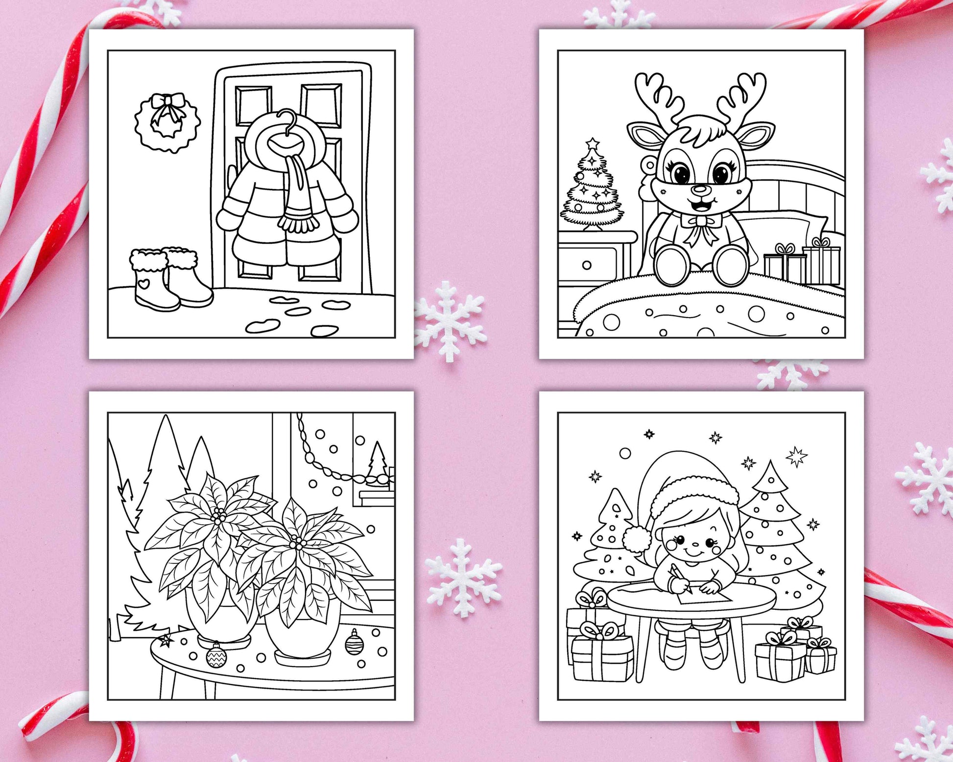 84 Bold and Easy Cozy Girl Christmas Coloring Pages