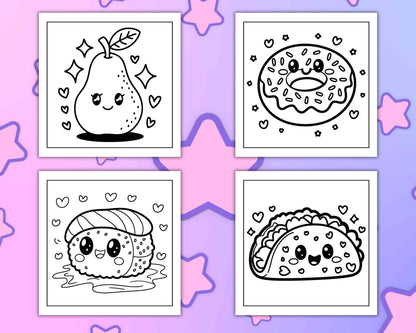 189 Bold and Easy Kawaii Food Coloring Pages