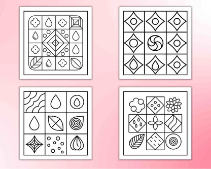 120 Bold and Easy Comfy Patterns Coloring Pages
