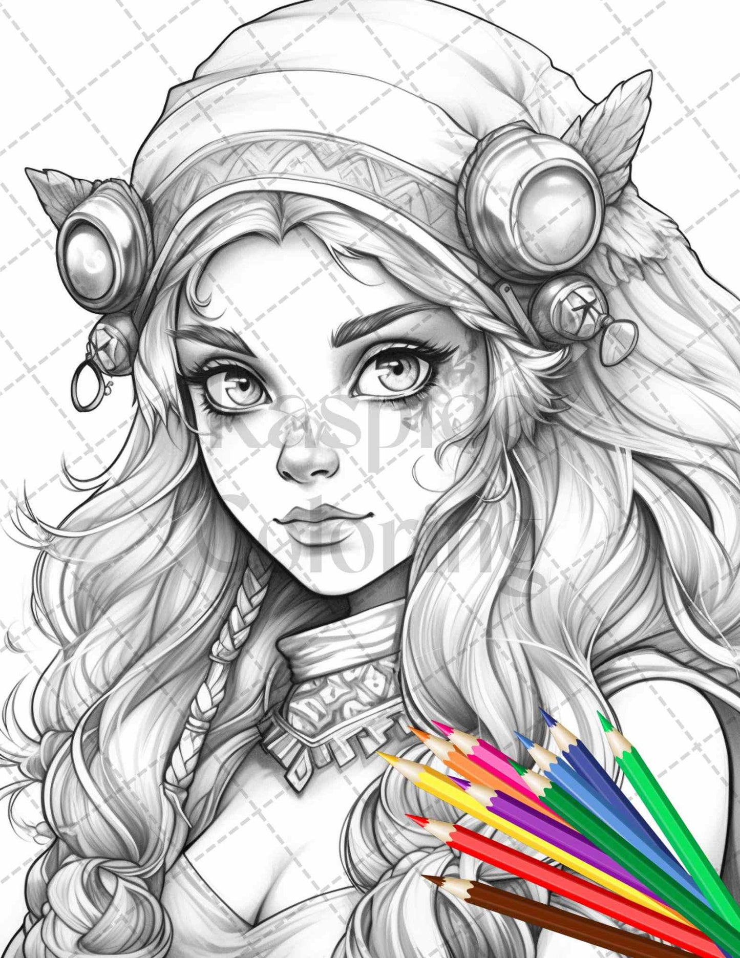 41 Adorable Gnome Girls Grayscale Coloring Pages Printable for Adults and Kids, PDF File Instant Download