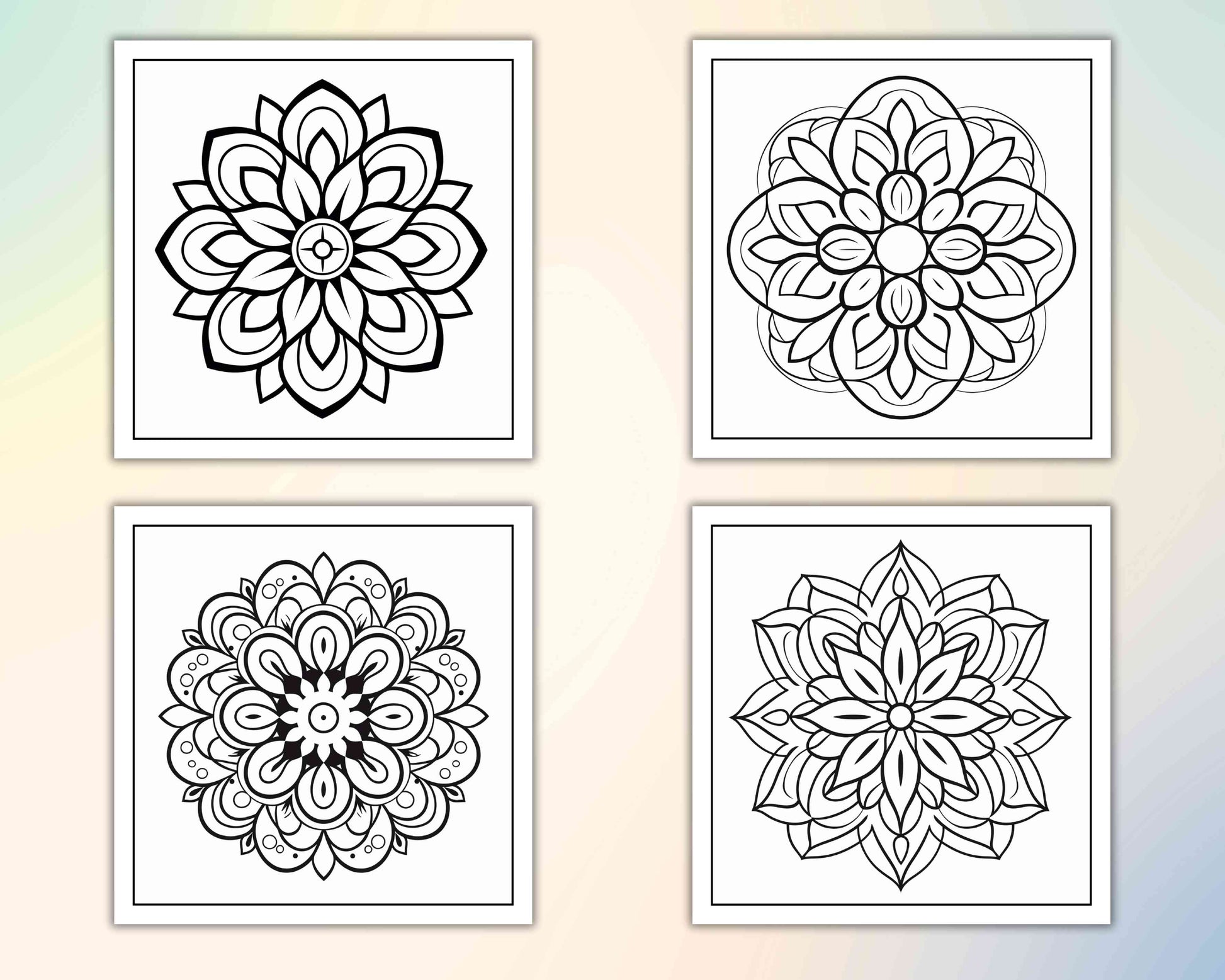 134 Bold and Easy Mandala Coloring Pages