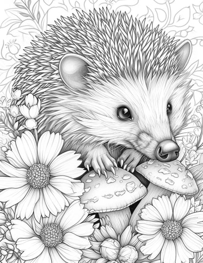 Free Spring Time Grayscale Adult Coloring Pages, Printable PDF Instant Download