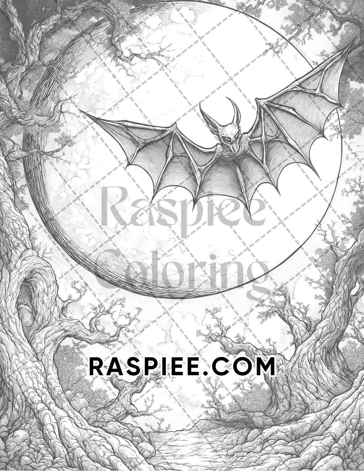 Halloween Surreal Adult Coloring Pages Printable PDF Instant Download