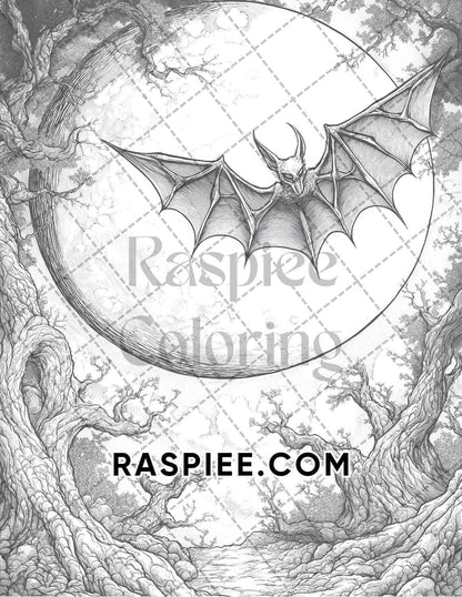 Halloween Surreal Adult Coloring Pages Printable PDF Instant Download