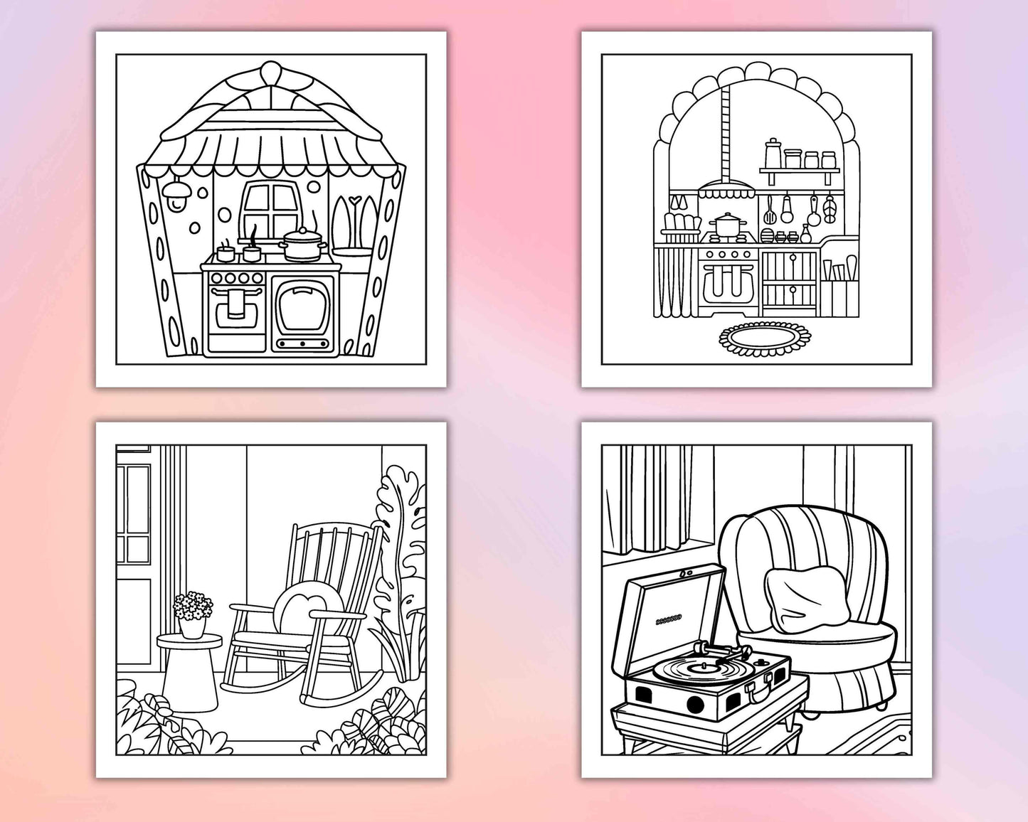 126 Bold and Easy Hygge Place Coloring Pages