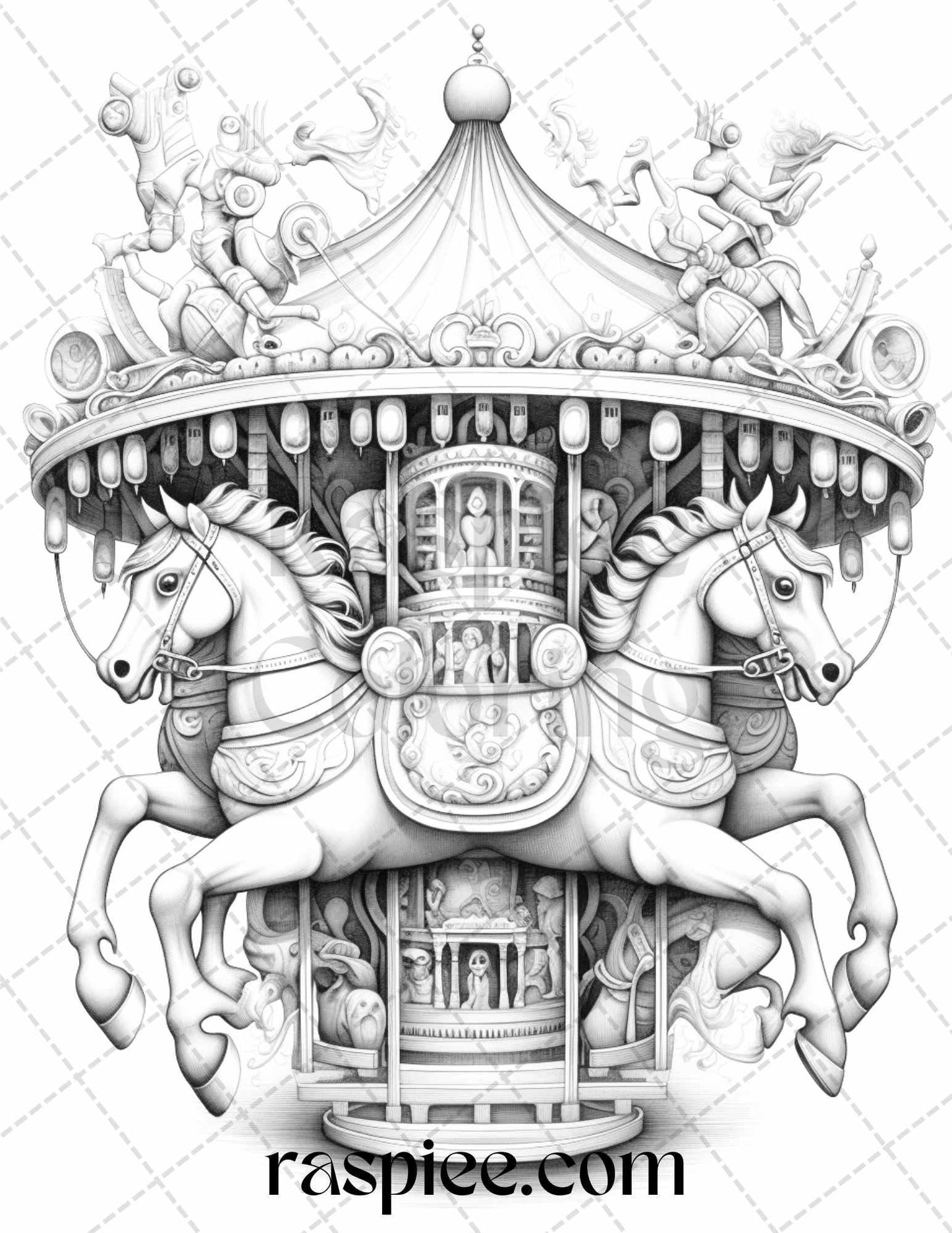 60 Enchanting Surrealism Grayscale Coloring Pages Printable for Adults, PDF File Instant Download
