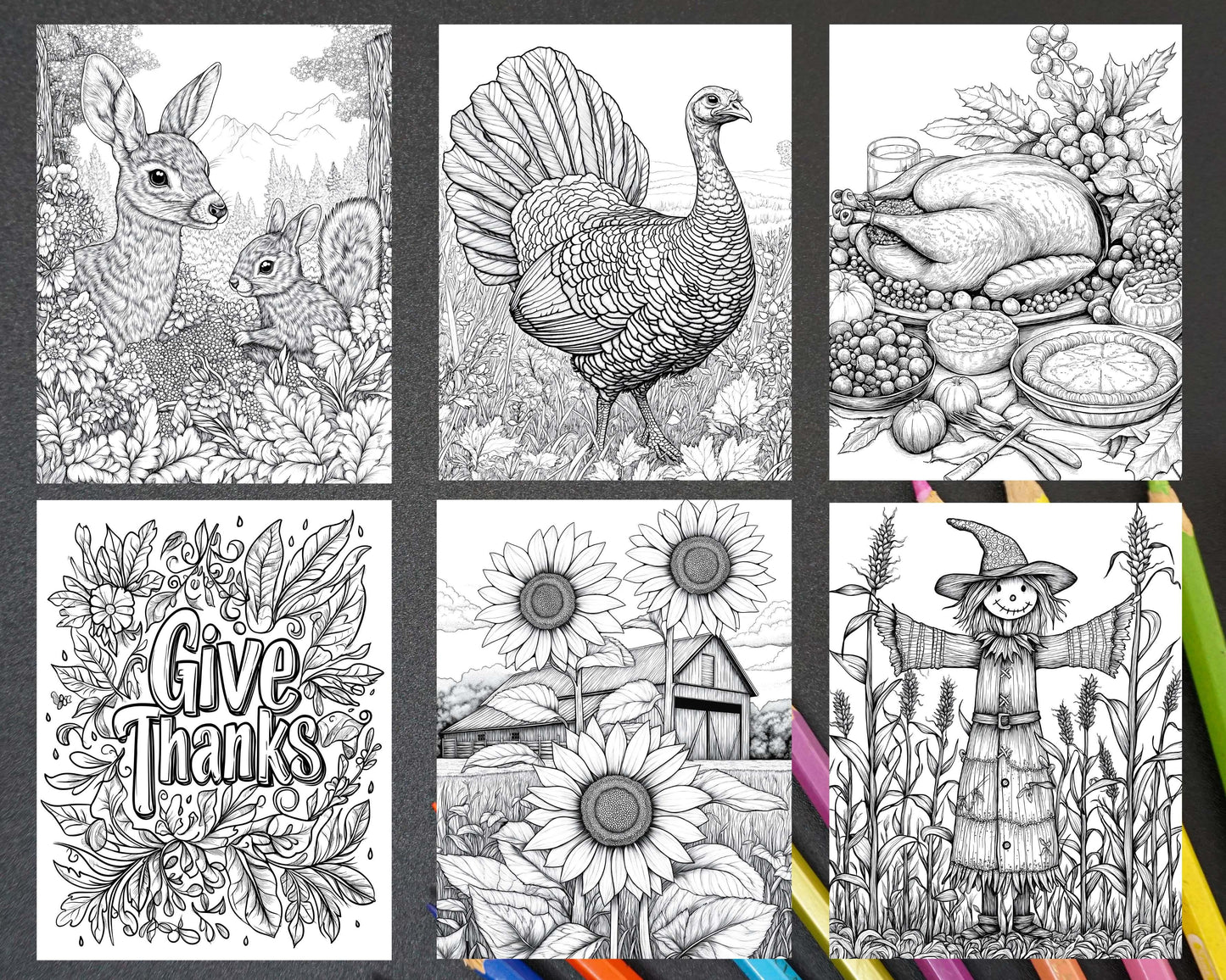 Autumn Charm Adult Coloring Pages Printable PDF Instant Download