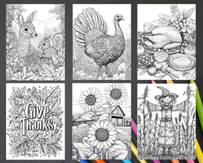 Autumn Charm Adult Coloring Pages Printable PDF Instant Download