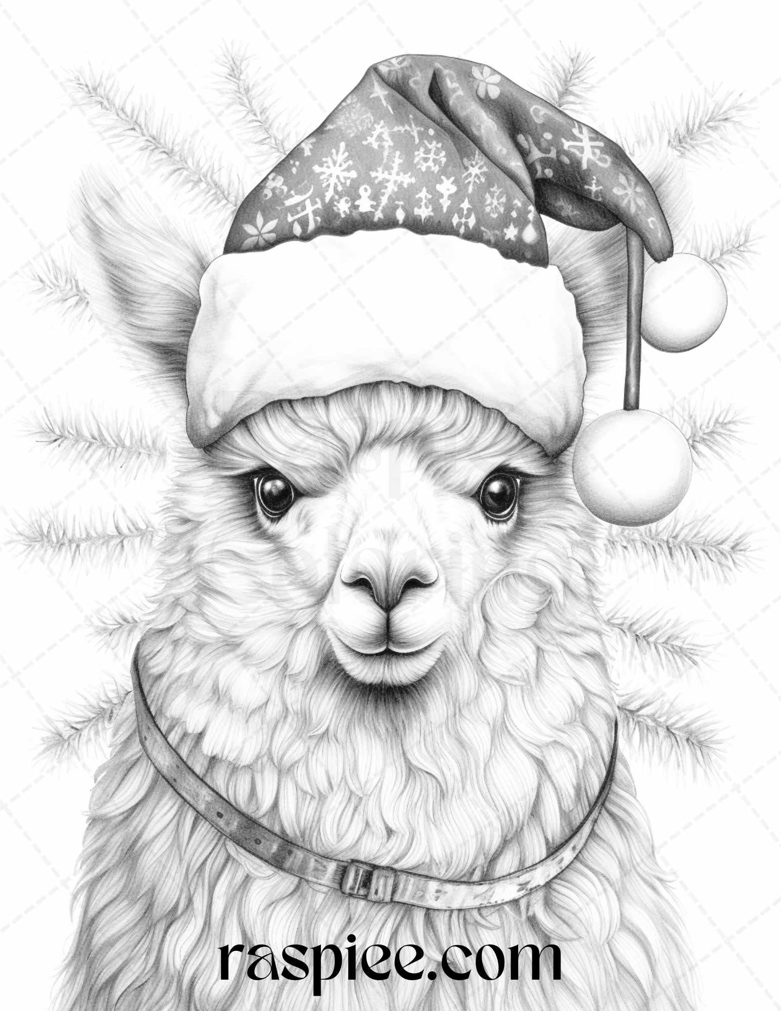 70 Christmas Animals Grayscale Coloring Pages Printable for Adults, PDF File Instant Download