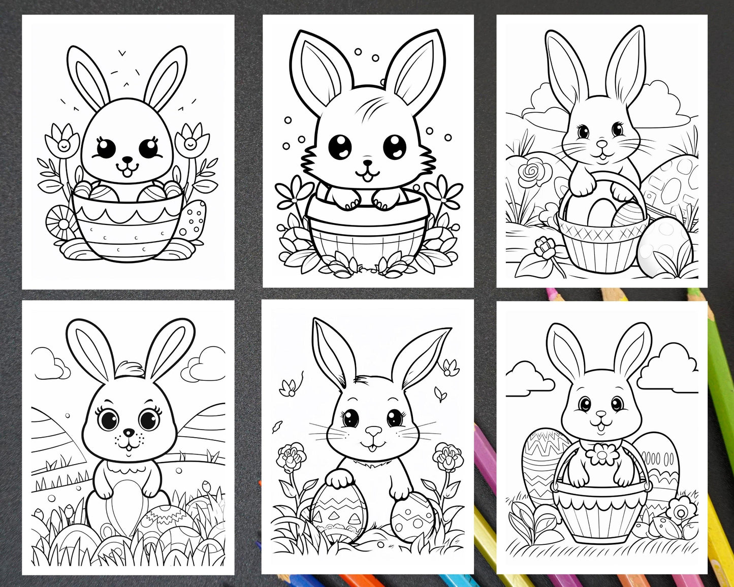200 Easter Coloring Pages for Kids, Preschool Printable Activities, Instant Download
