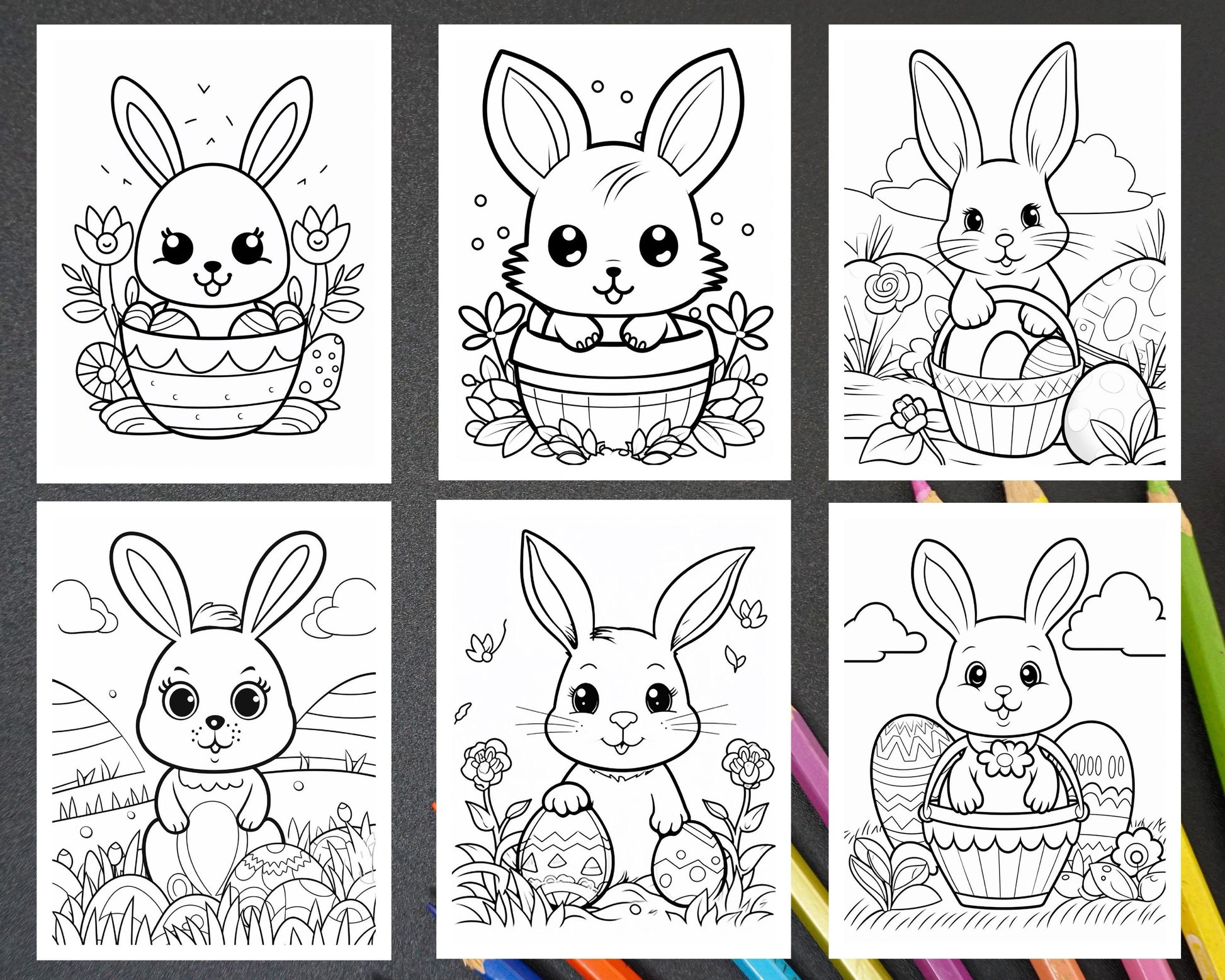 200 Easter Coloring Pages for Kids, Preschool Printable Activities, Instant Download