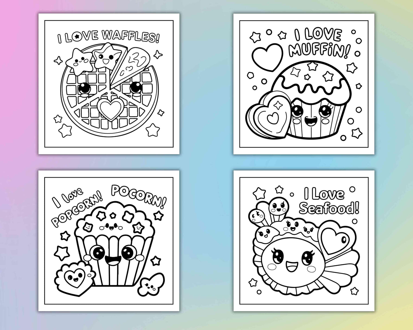 115 Bold and Easy Kawaii Food Coloring Pages