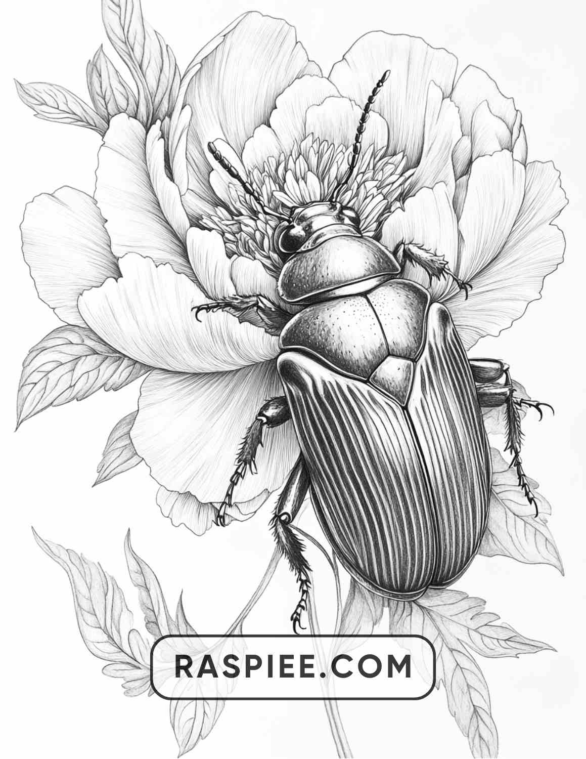 Insects and Flowers Adult Coloring Pages