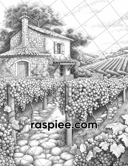 62 Relaxing Summer Grayscale Adult Coloring Pages Printable PDF Instant Download