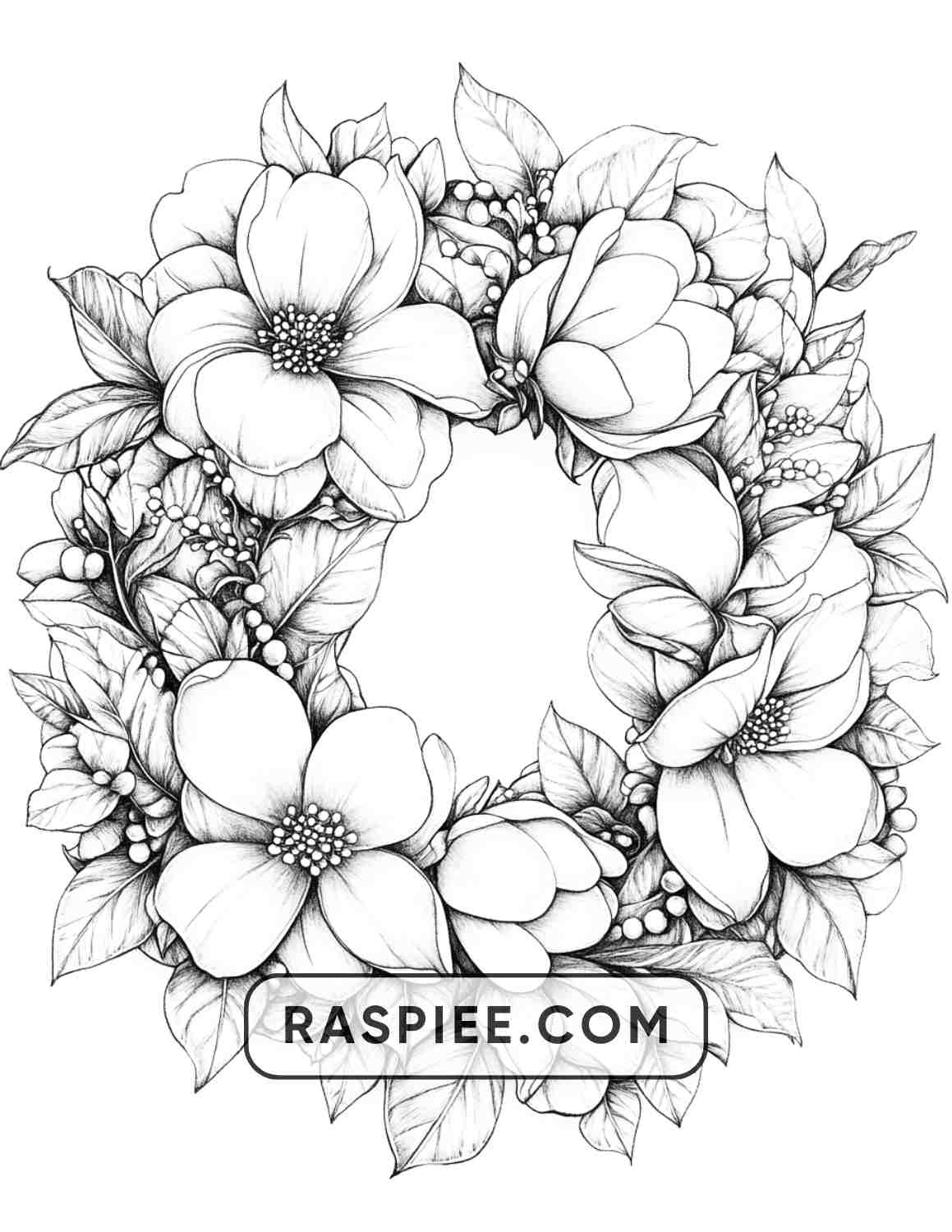 72 Christmas Wreaths Adult Coloring Pages