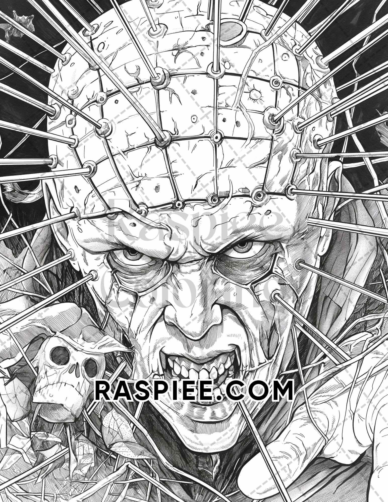Freak Of Horror Halloween Adult Coloring Pages Printable PDF Instant Download