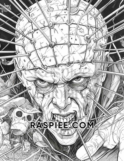 Freak Of Horror Halloween Adult Coloring Pages Printable PDF Instant Download