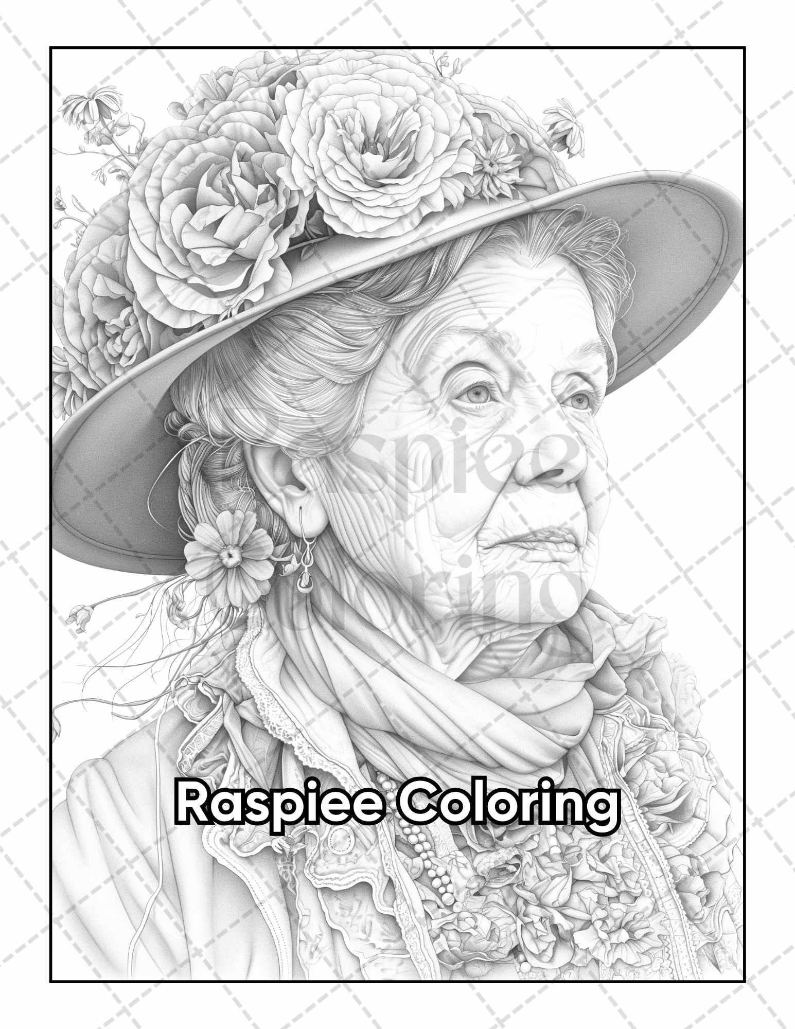 50 Victorian Portrait Adult Coloring Pages Printable PDF Instant Download