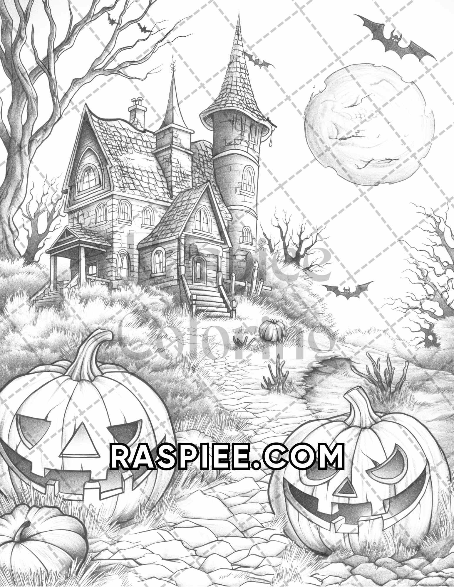 60 Relaxing Autumn Grayscale Adult Coloring Pages Printable PDF Instant Download