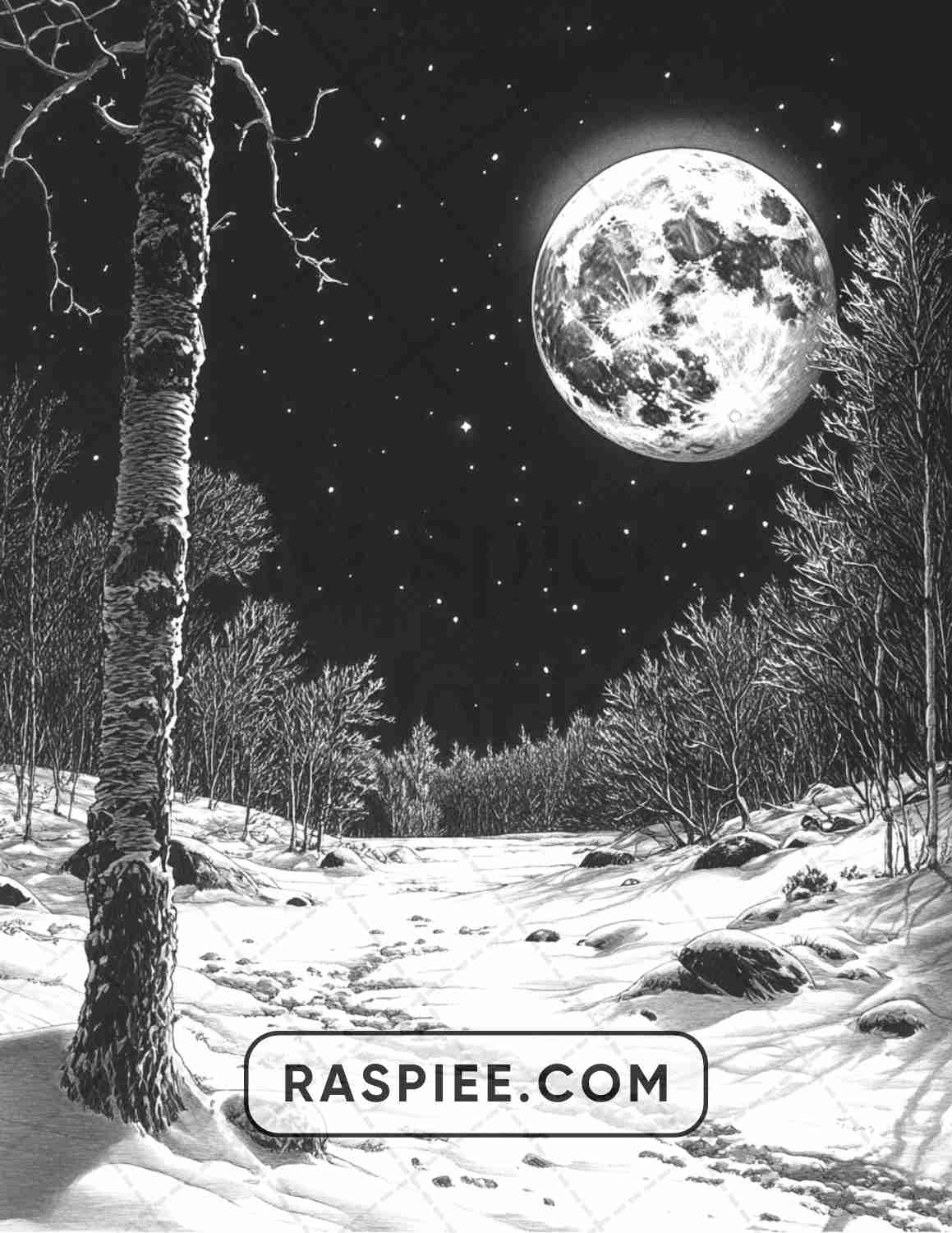 82 Winter Landscapes Adult Coloring Pages