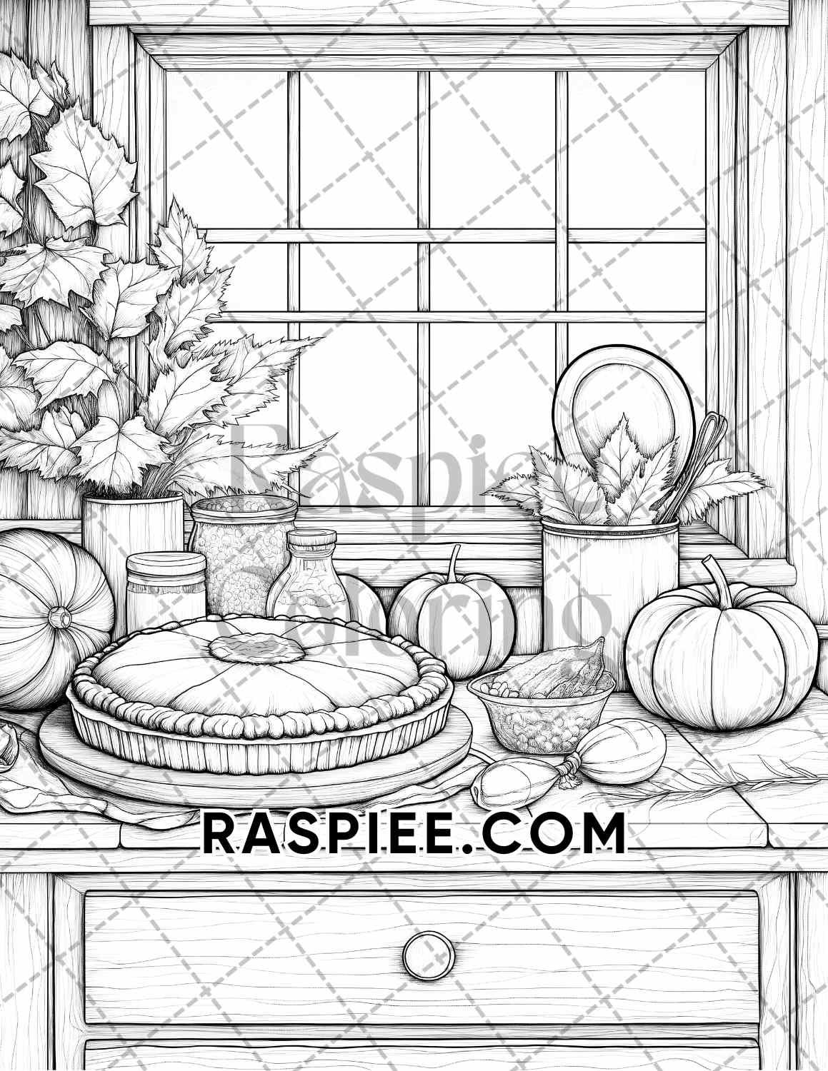 Autumn Charm Adult Coloring Pages Printable PDF Instant Download
