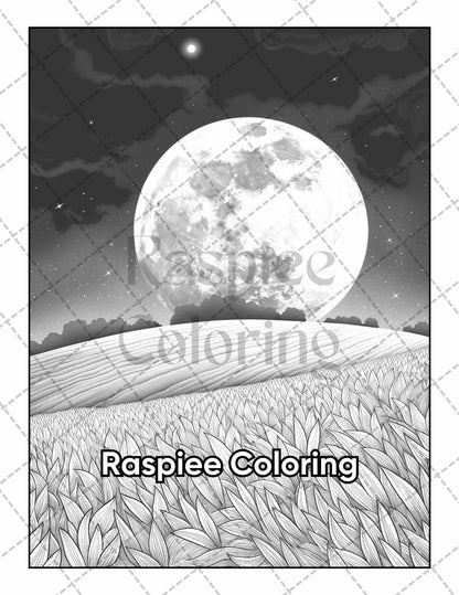 50 Country Farm Scenes Adult Coloring Pages Printable PDF Instant Download