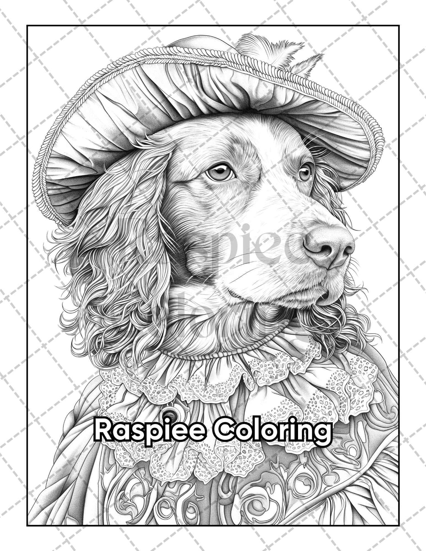 50 Dogs Dressed Up Adult Coloring Pages Printable PDF Instant Download