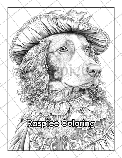 50 Dogs Dressed Up Adult Coloring Pages Printable PDF Instant Download