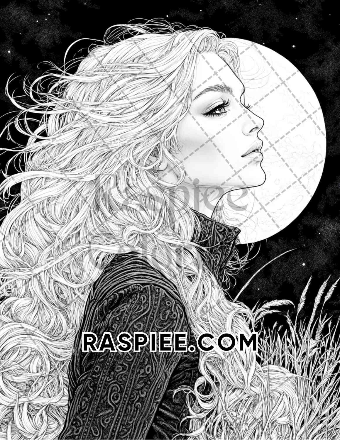 Enchanted Witches Adult Coloring Pages Printable PDF Instant Download