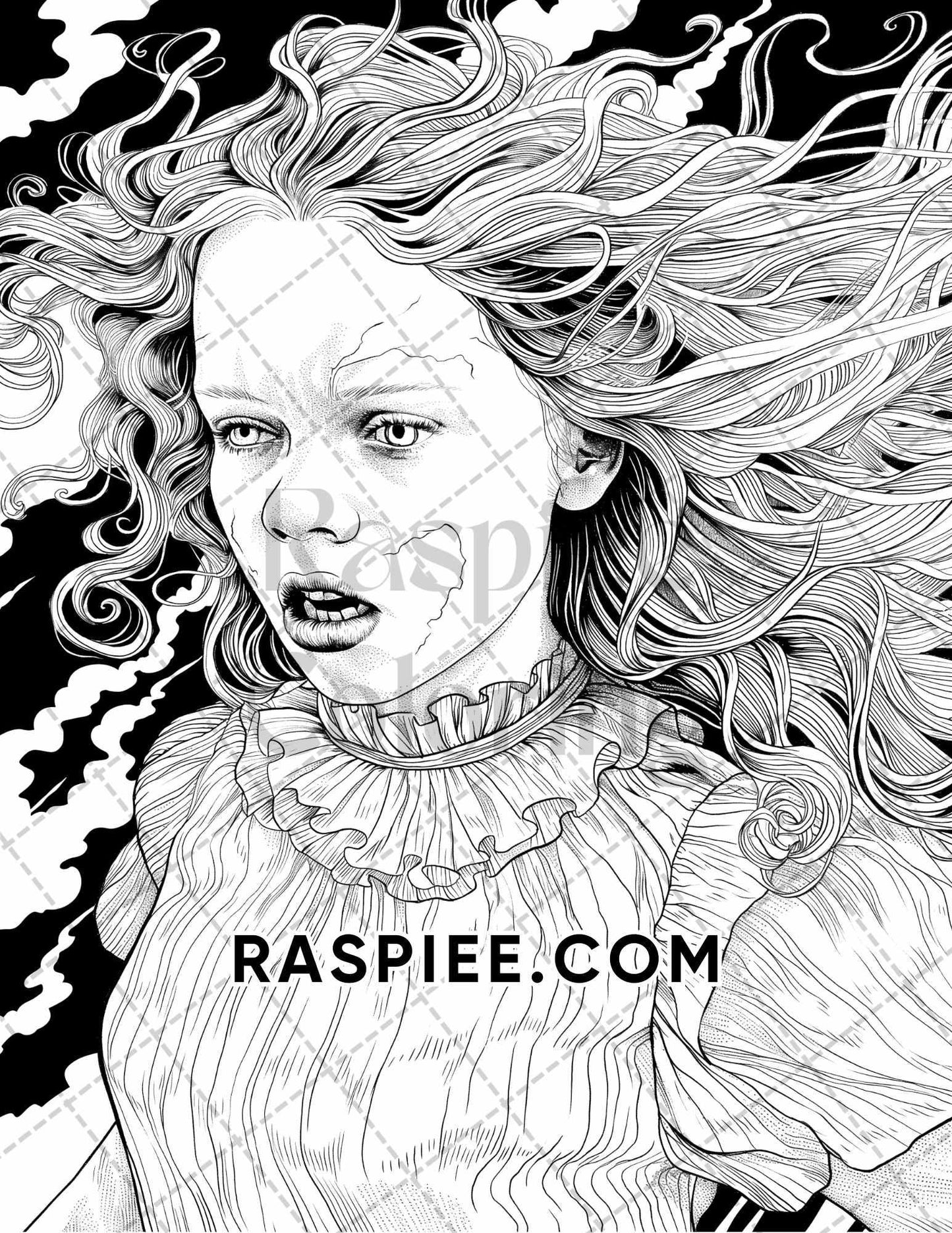 Freak Of Horror Halloween Adult Coloring Pages Printable PDF Instant Download