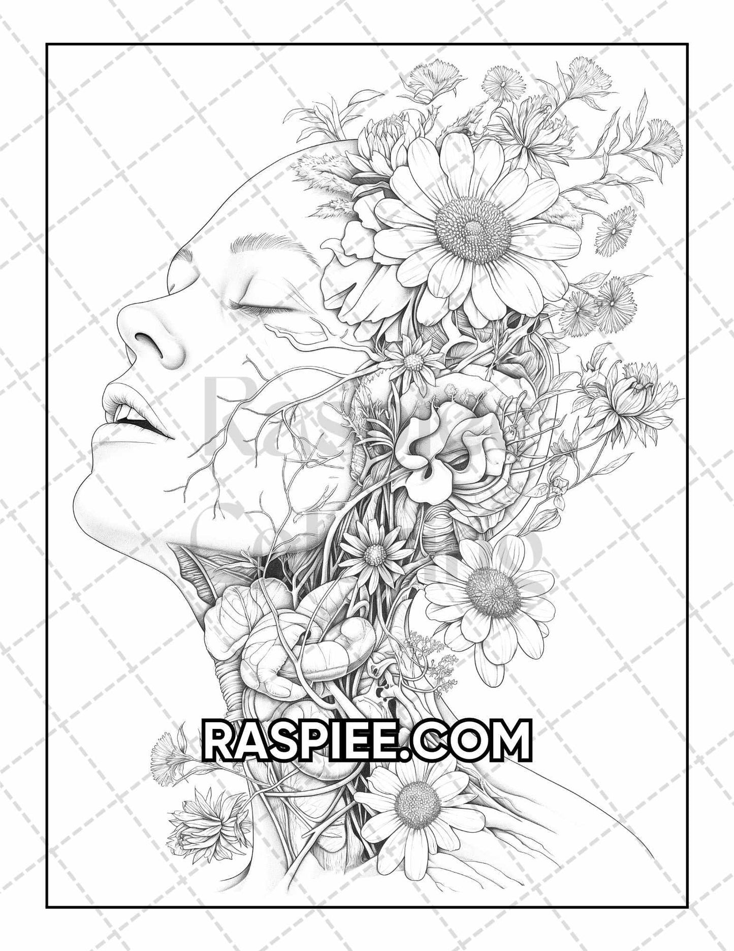 50 Botanical Anatomy Adult Coloring Pages Printable PDF Instant Download