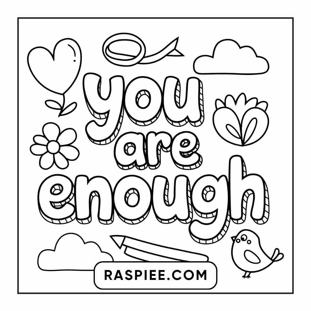 78 Bold and Easy Inspirational Words Coloring Pages Printable PDF Instant Download