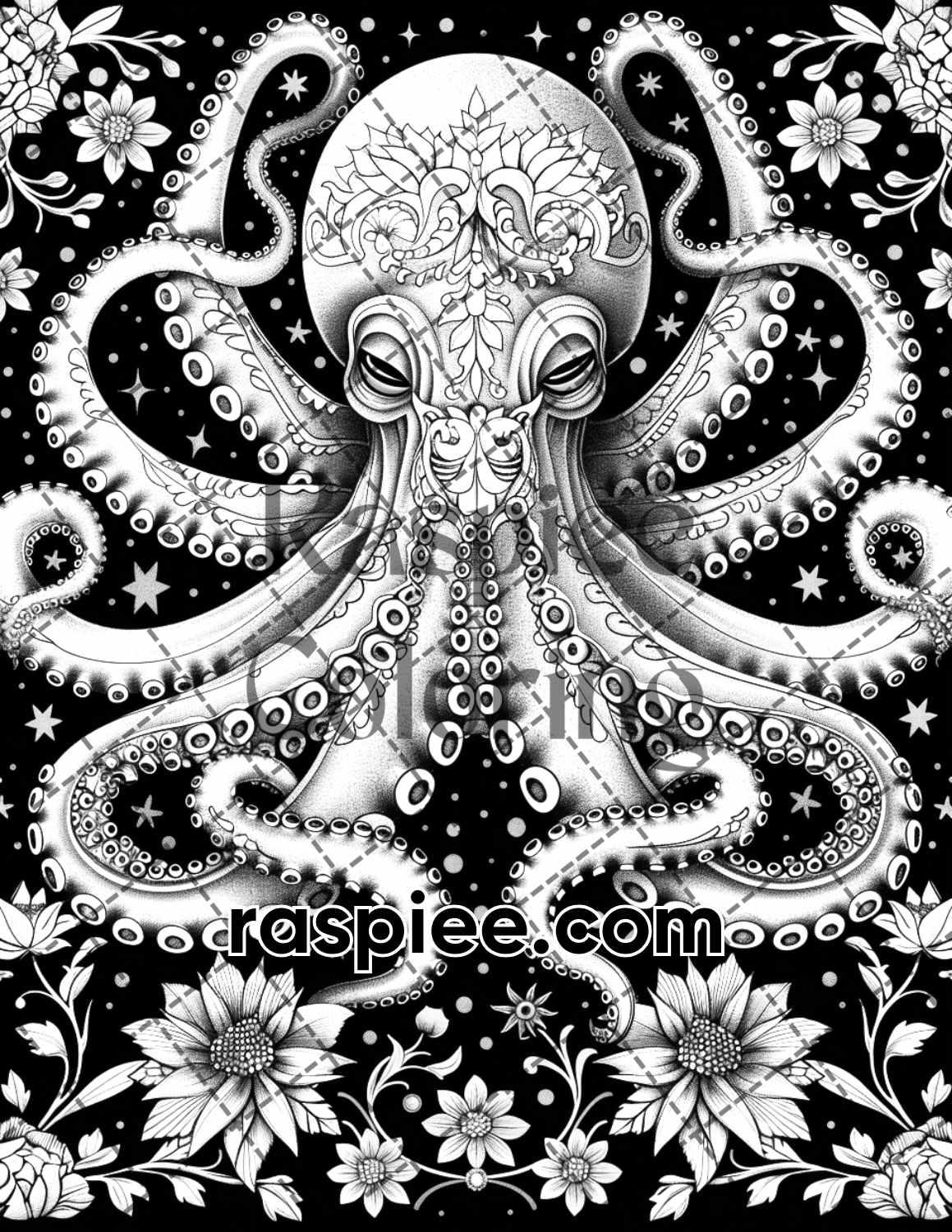 87 Spirit Animals Grayscale Adult Coloring Pages Printable PDF Instant Download