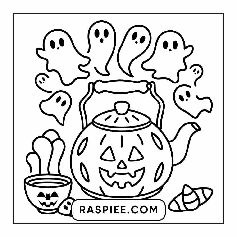 100 Bold Easy Spooky Food & Drinks Coloring Pages Printable PDF Instant Download