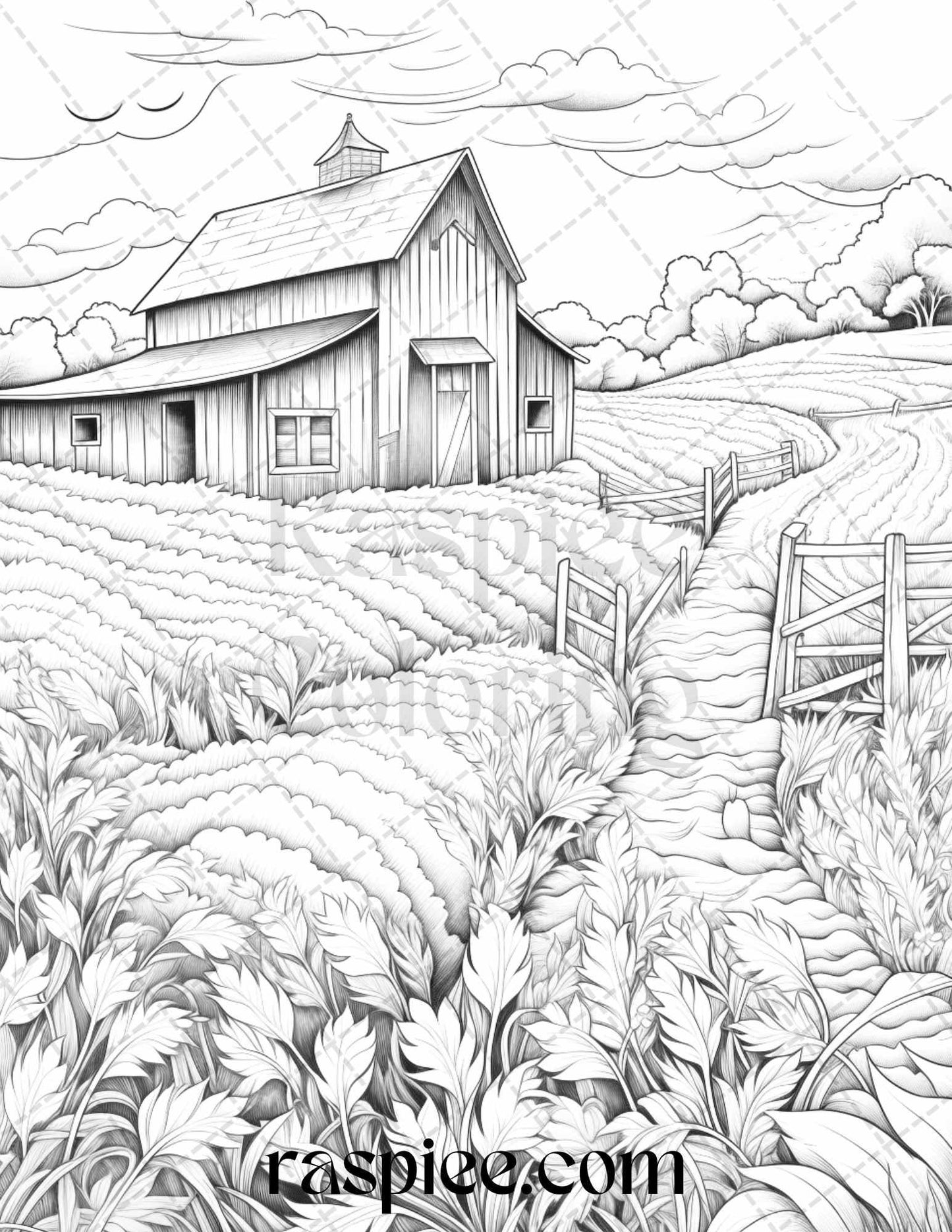 Autumn Vibes Grayscale Coloring Pages Printable for Adults, PDF File Instant Download