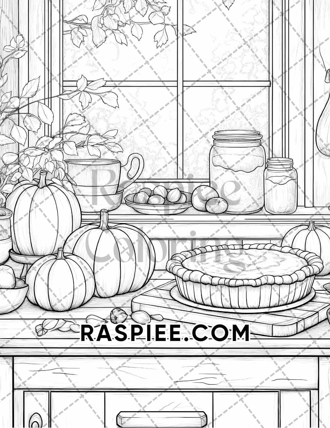 Autumn Charm Adult Coloring Pages Printable PDF Instant Download