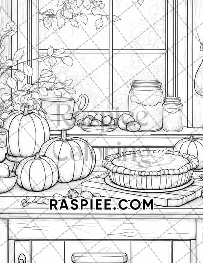 Autumn Charm Adult Coloring Pages Printable PDF Instant Download