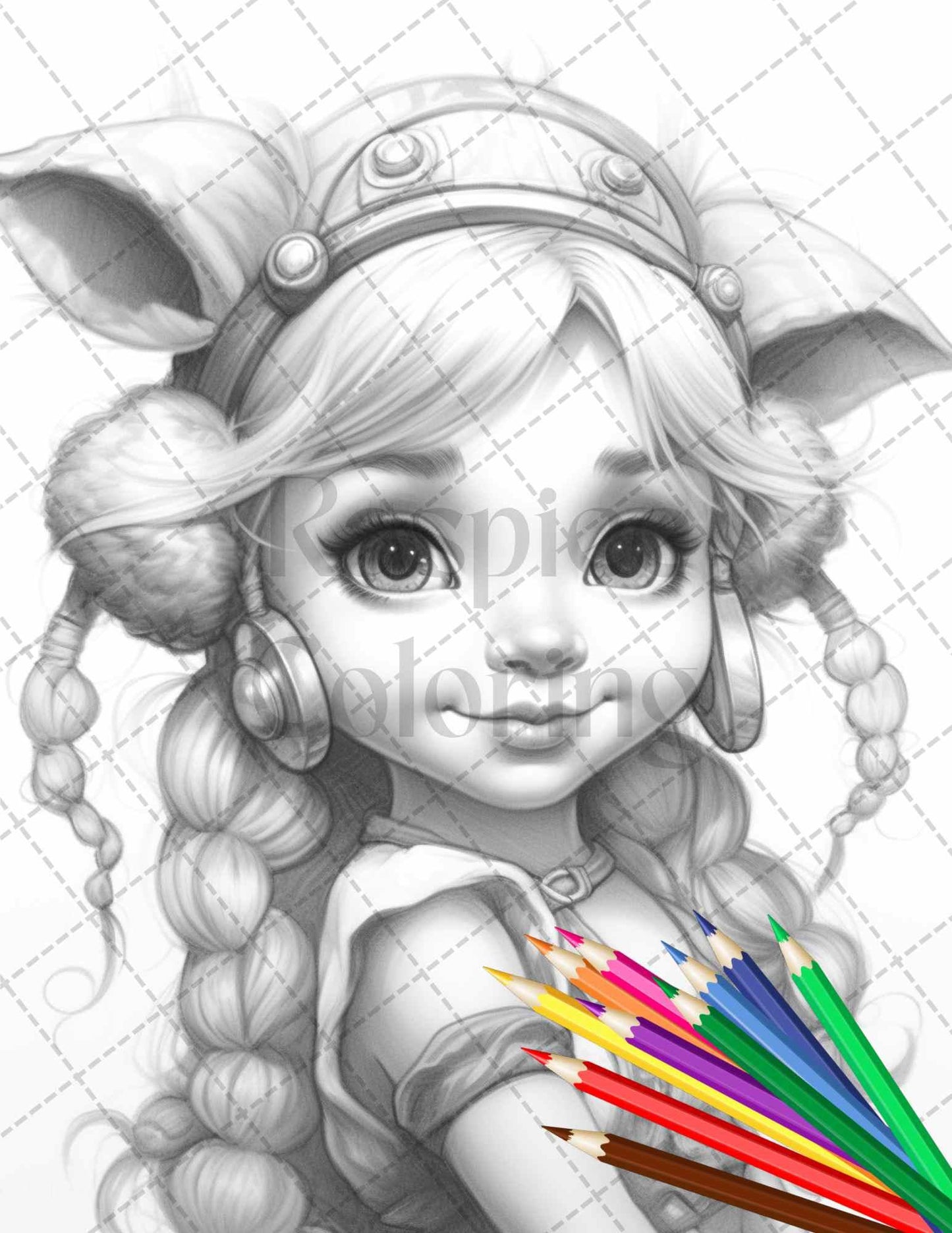 41 Adorable Gnome Girls Grayscale Coloring Pages Printable for Adults and Kids, PDF File Instant Download