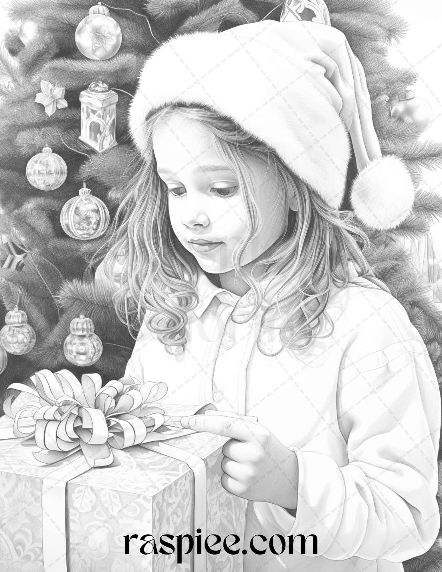 90 Merry Christmas Grayscale Coloring Pages Printable for Adults, PDF File Instant Download