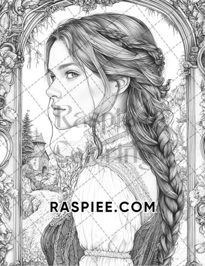 Enchanted Witches Adult Coloring Pages Printable PDF Instant Download