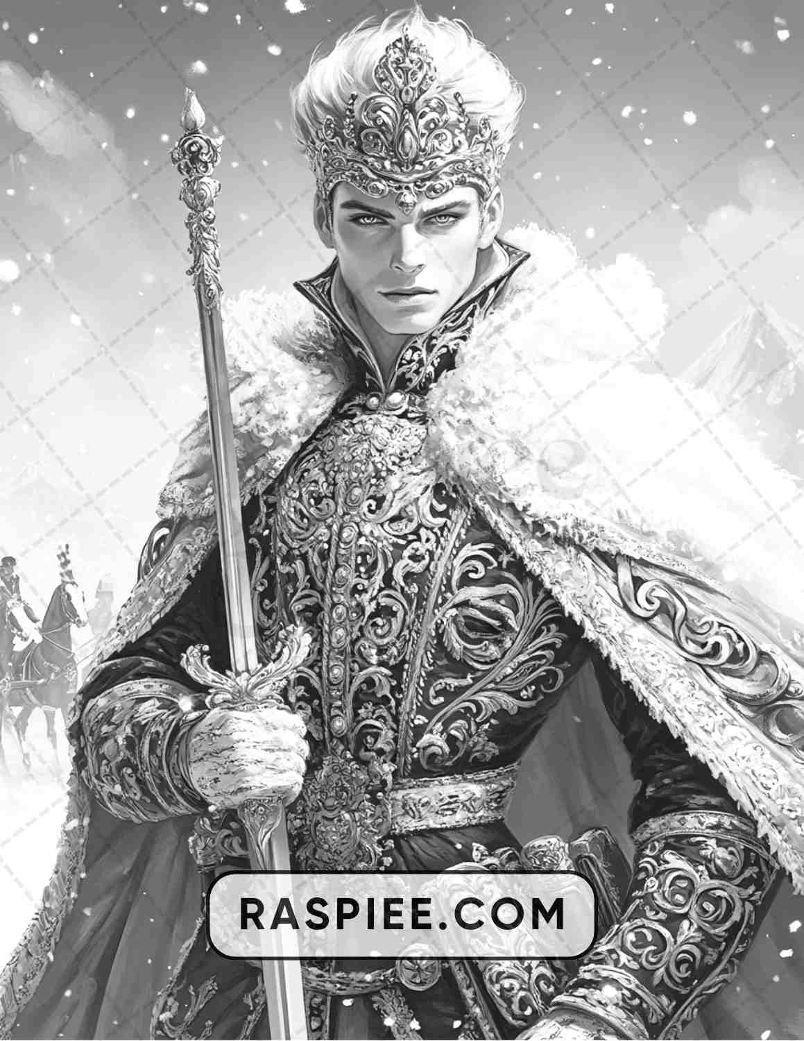 57 Winter Fairytale Portraits Adult Coloring Pages
