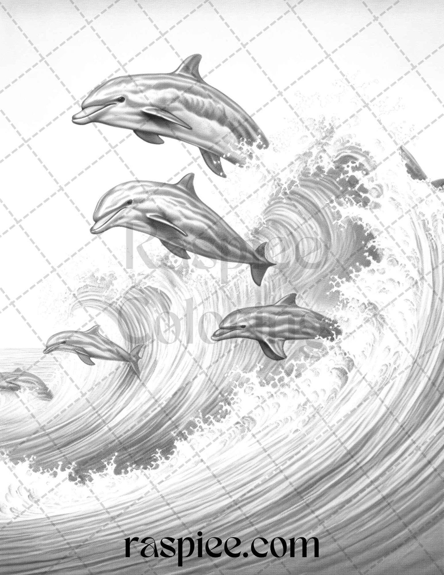 Ocean Life Grayscale Coloring Pages Printable for Adults Relaxation and Creativity, PDF File Instant Download