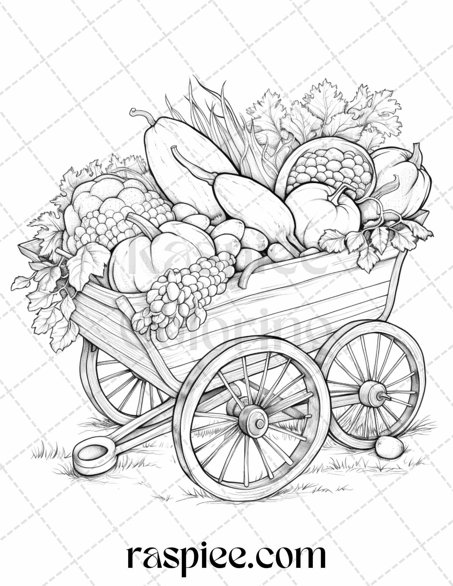 Autumn Vibes Grayscale Coloring Pages Printable for Adults, PDF File Instant Download