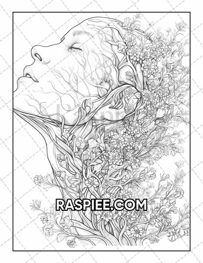 50 Botanical Anatomy Adult Coloring Pages Printable PDF Instant Download