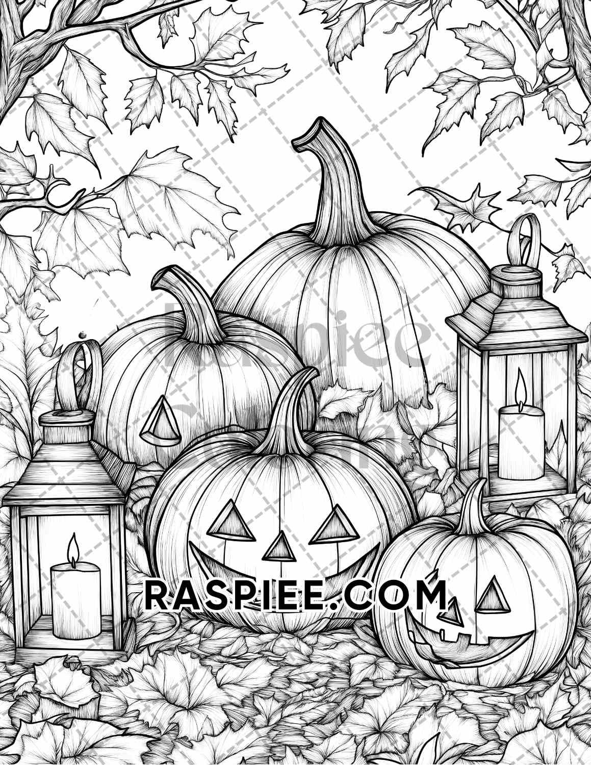 Autumn Charm Adult Coloring Pages Printable PDF Instant Download