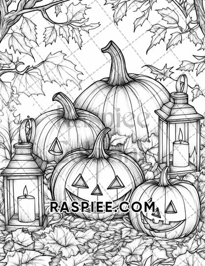 Autumn Charm Adult Coloring Pages Printable PDF Instant Download