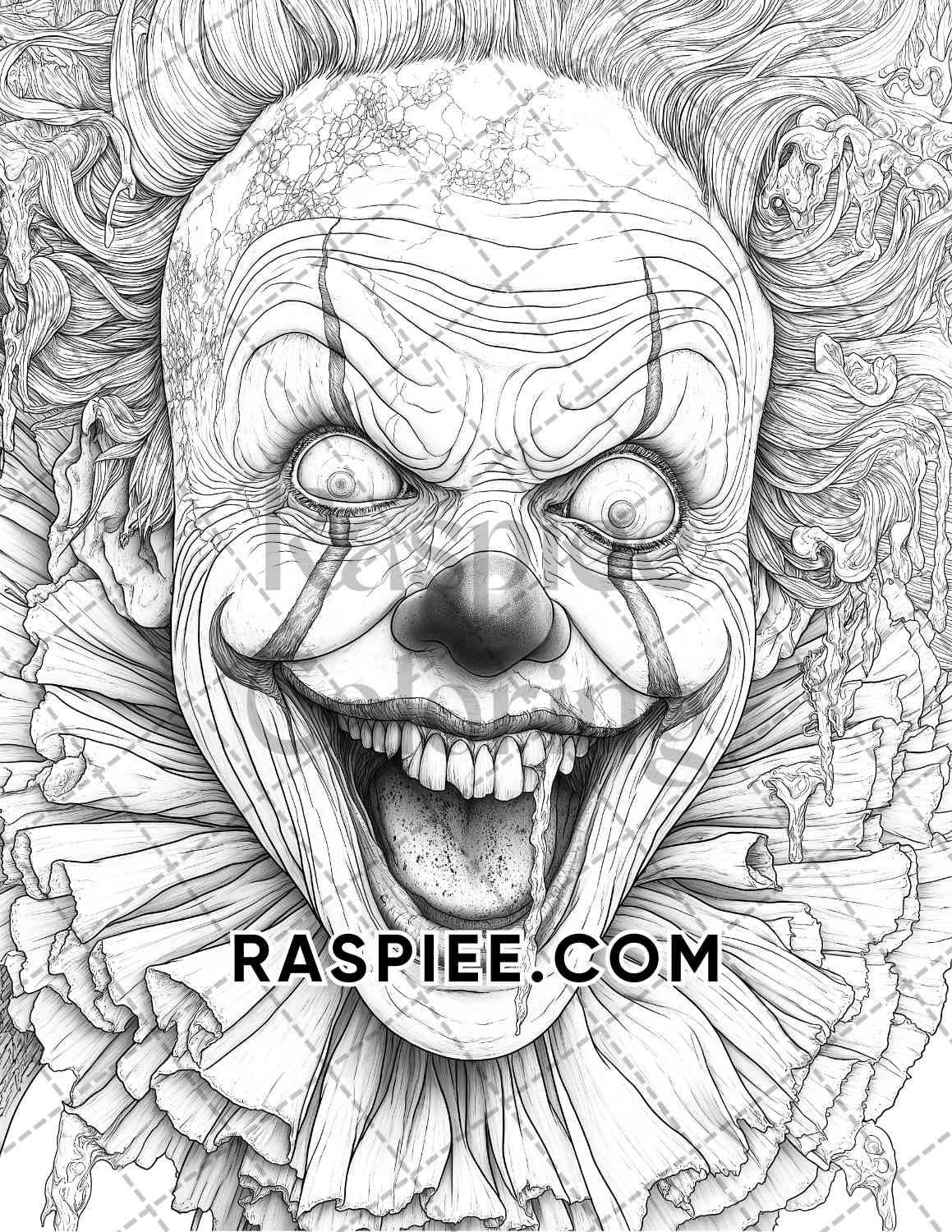 Halloween Surreal Adult Coloring Pages Printable PDF Instant Download