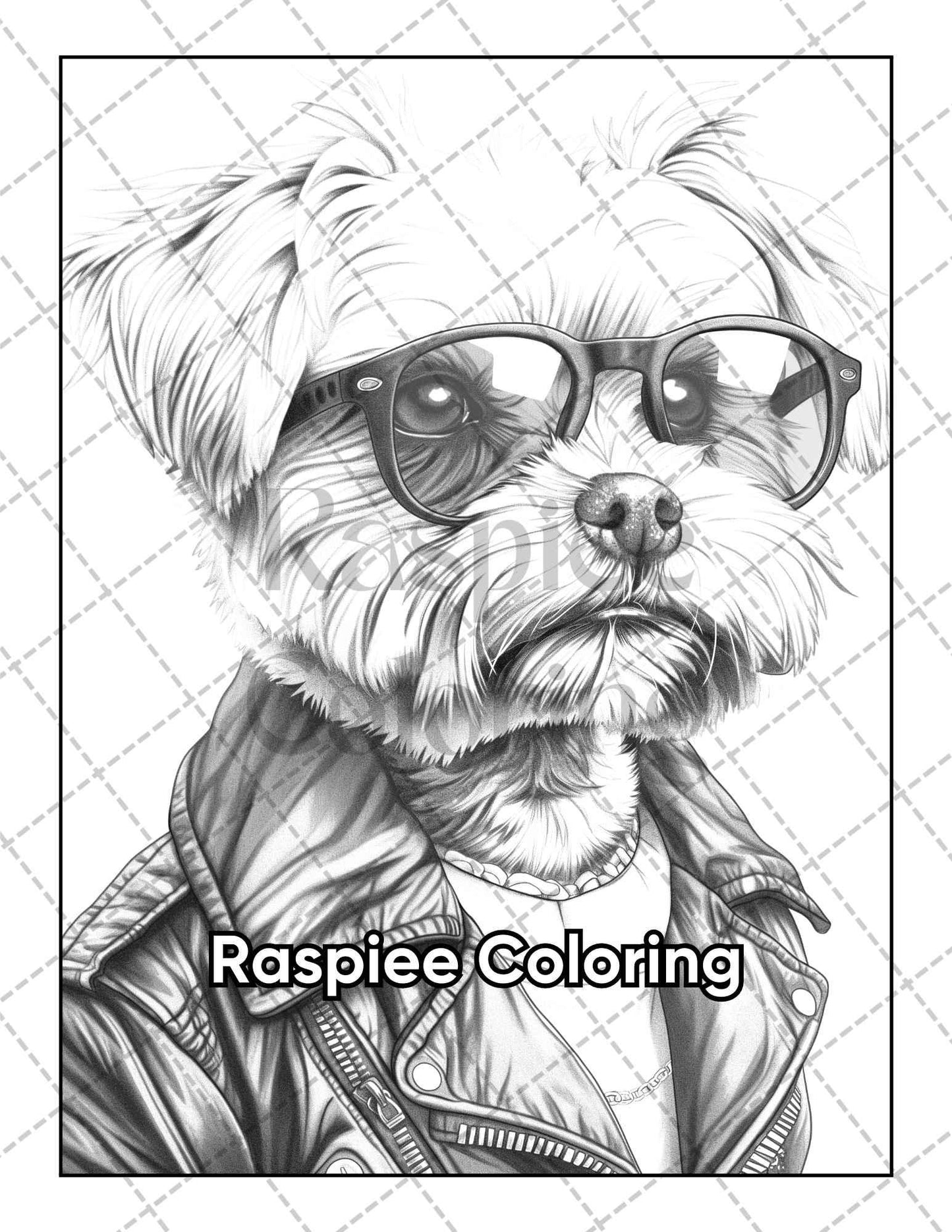 50 Dogs Dressed Up Adult Coloring Pages Printable PDF Instant Download